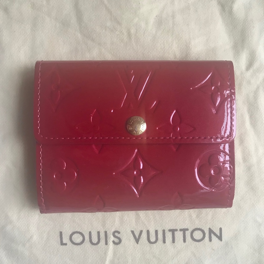 Louis Vuitton Monogram Vernis Compact Wallet - Red